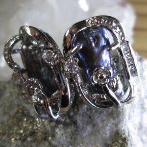 Peacock Biwa Pearls and Crystal Earrings